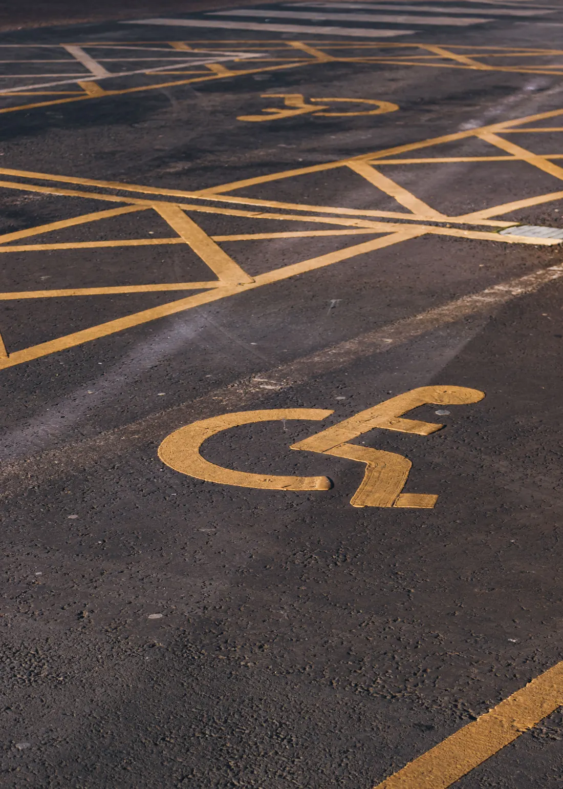 Accessible parking stall and access aisle reviewed during a pavement assessment