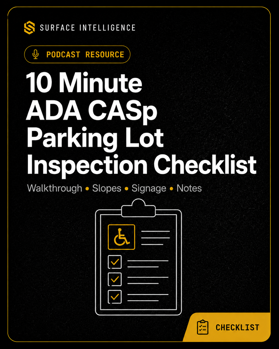 10 Minute ADA CASp Parking Lot Inspection Checklist cover