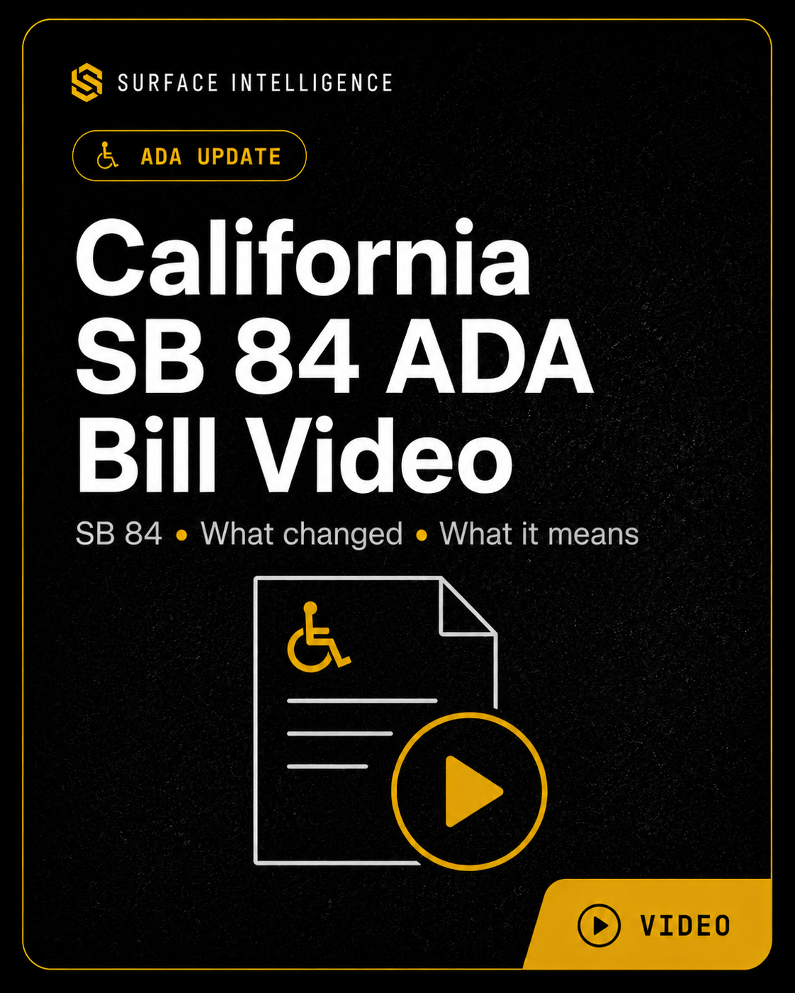 California SB 84 ADA Bill Video cover