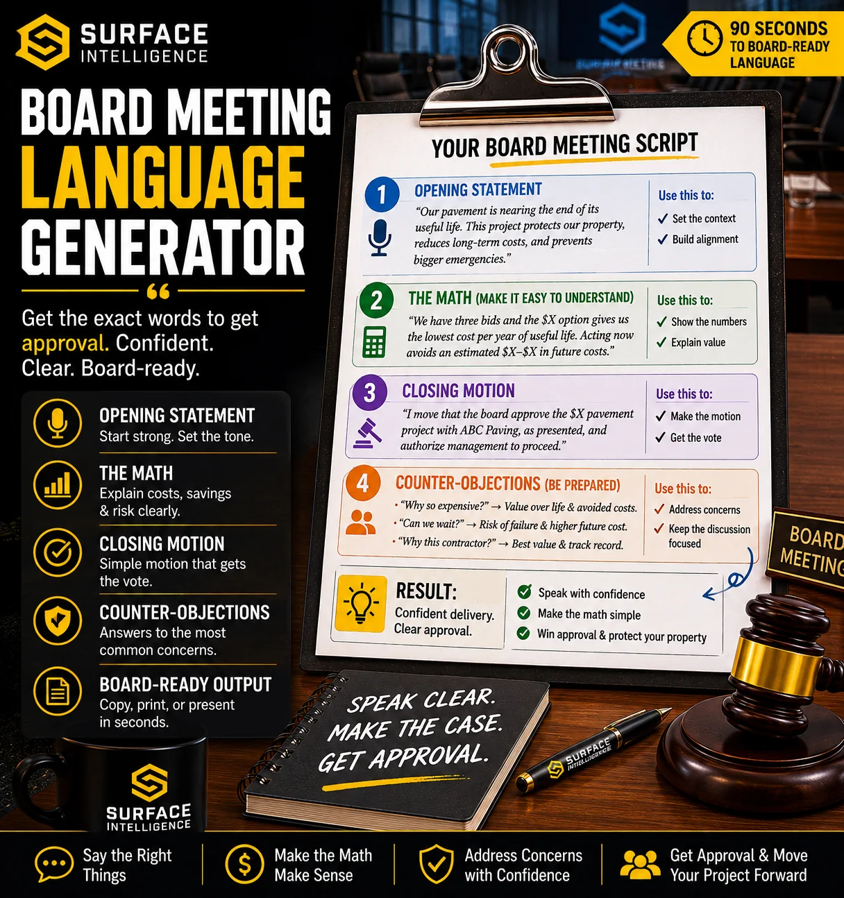 Board Meeting Language Generator preview