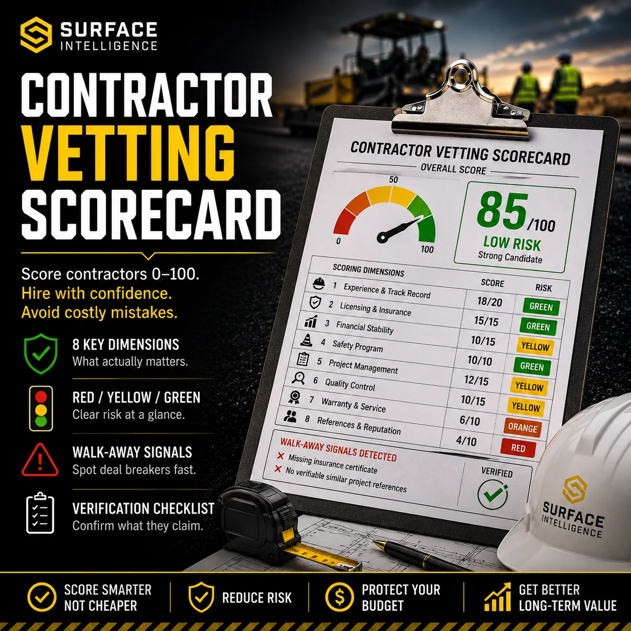 Contractor Vetting Scorecard preview