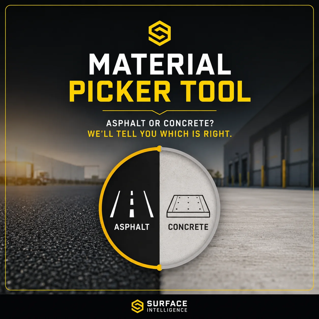 Asphalt vs. Concrete Material Picker preview